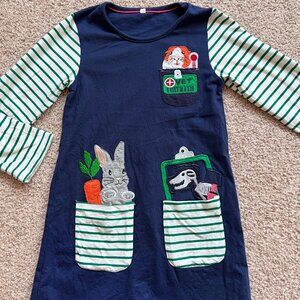 Vet Appliqué Long Sleeve Jersey Dress (Size 6-7Y)